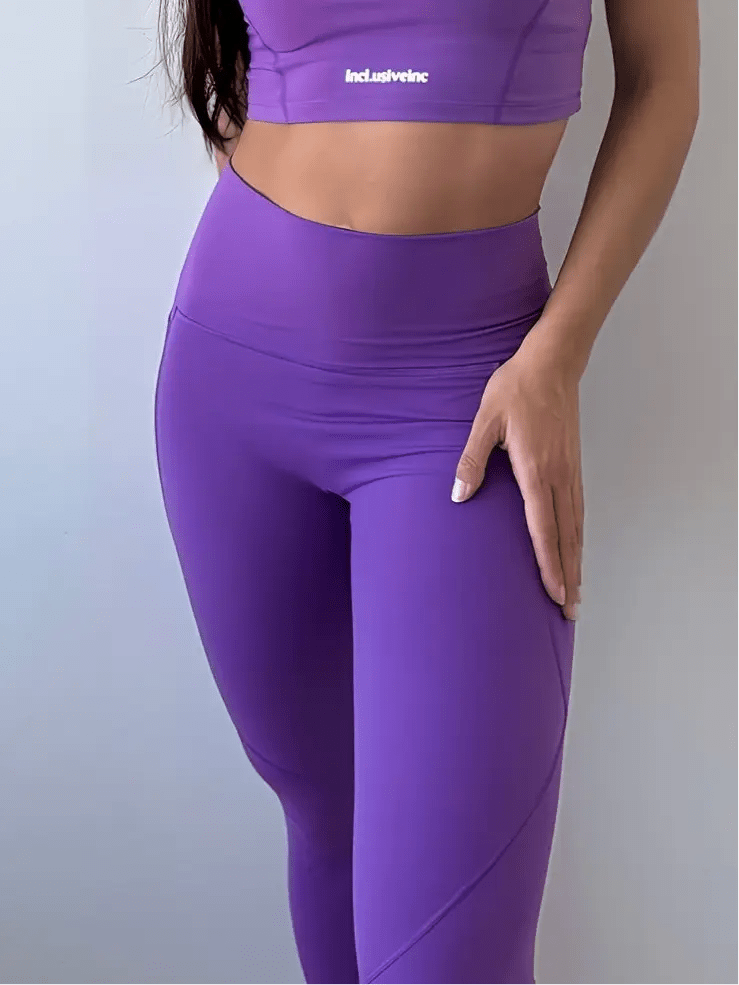 Active Purple Leggings with Pockets Incl.usiveinc - Premium Activewear