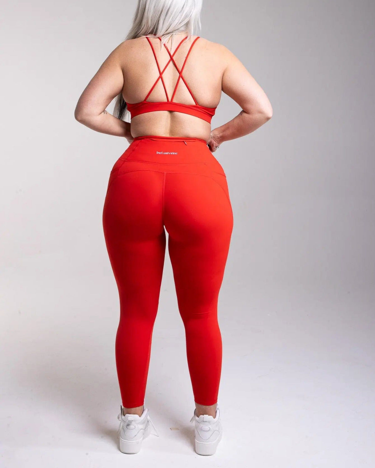 Active Red Leggings with Pockets Incl.usiveinc - Premium Activewear