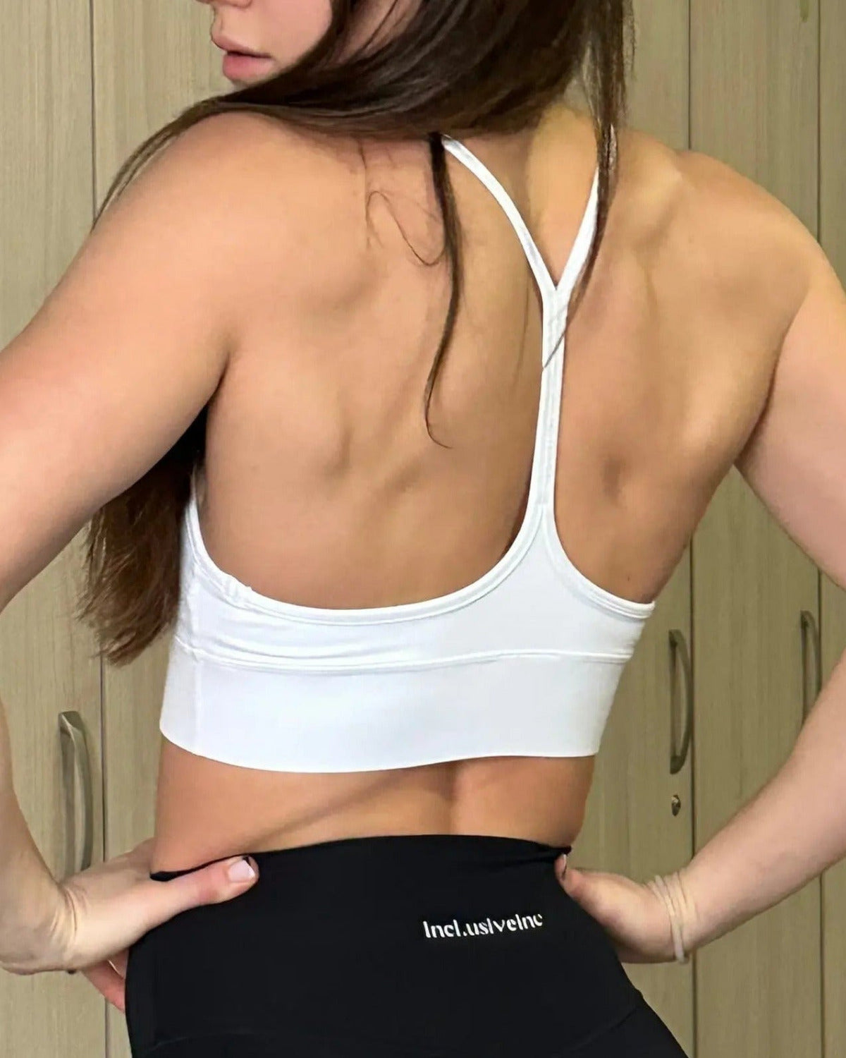 Active White Racer-Back Sports Bra Incl.usiveinc - Premium Activewear
