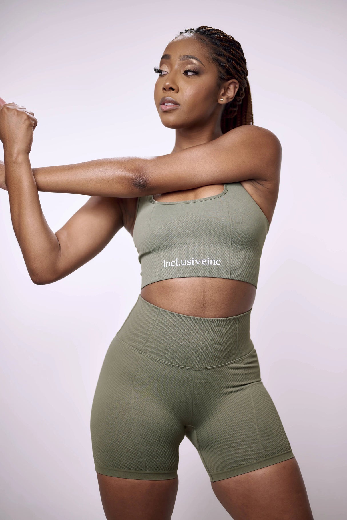 Army Green Warm Short Set