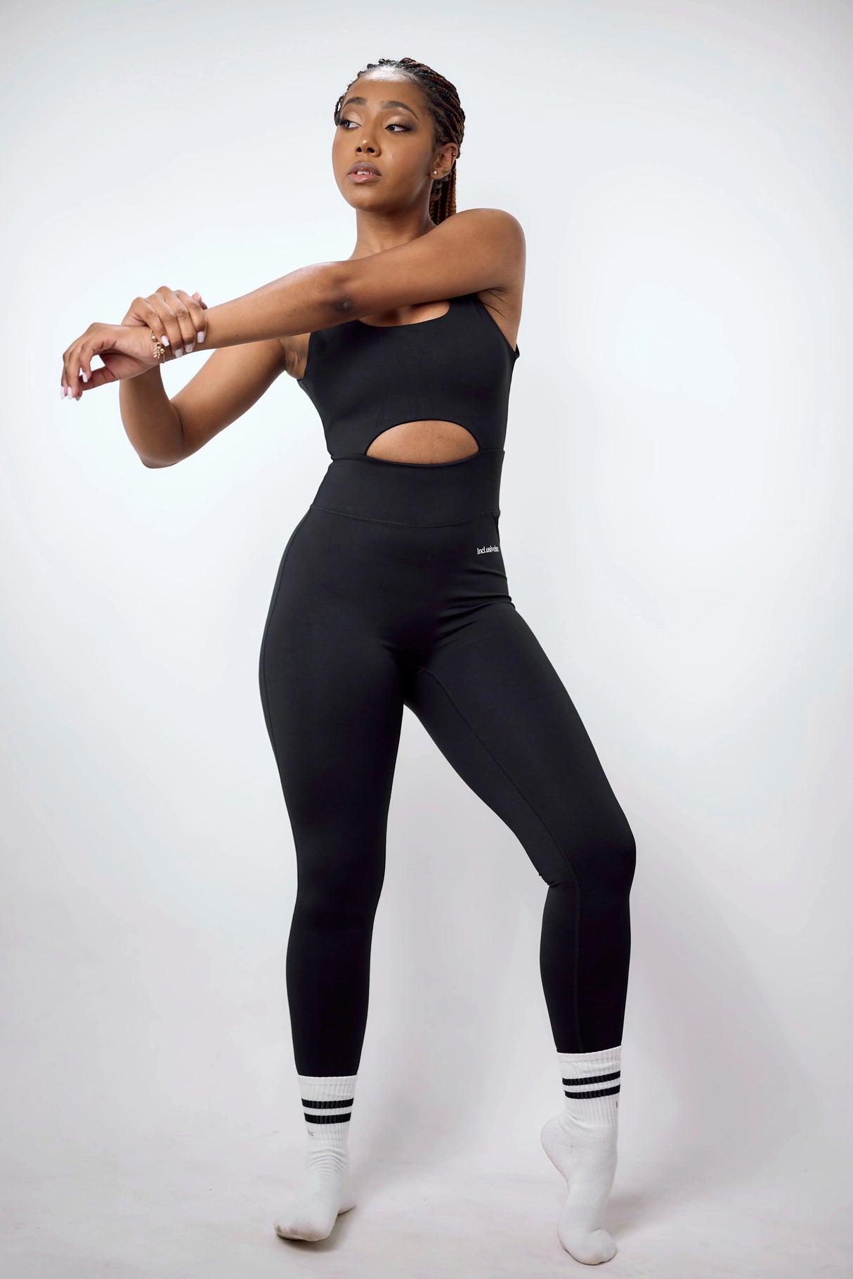 Black V-Back Long Unitard Squat Proof