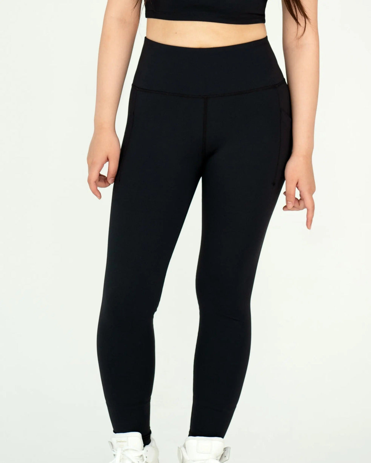 Khaki High Waist Leggings with Pockets