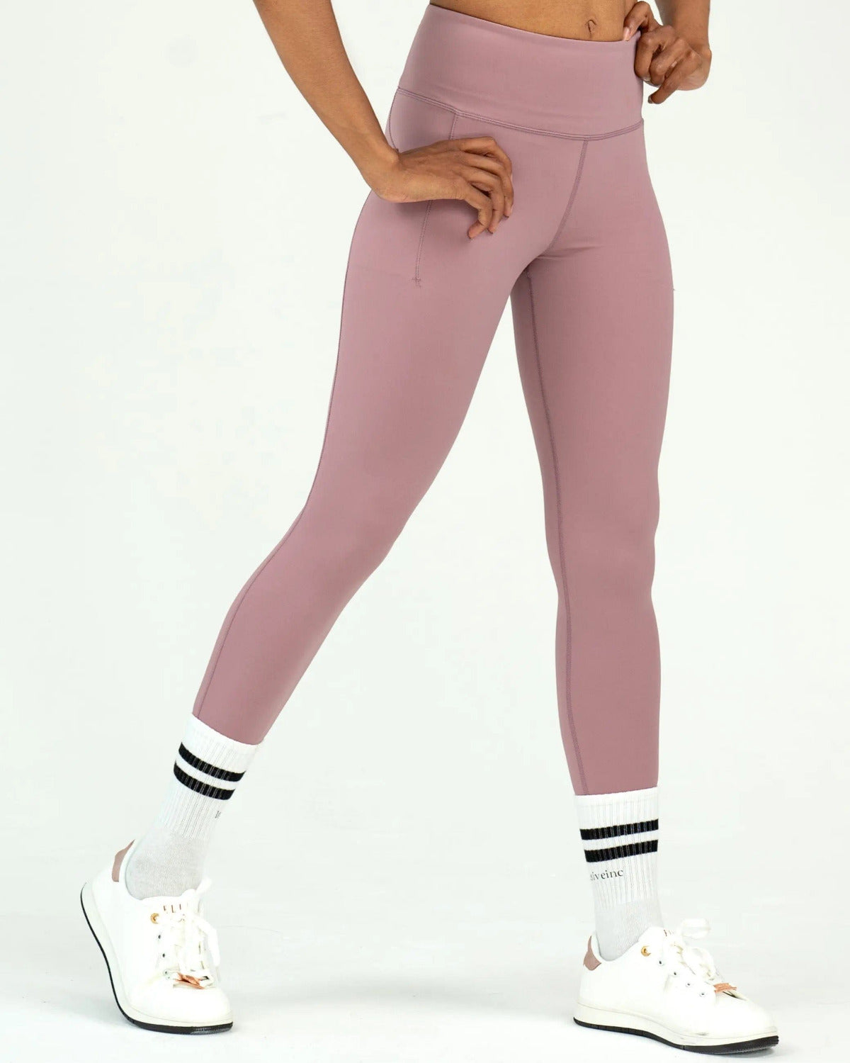 Mauve High Waist Leggings with Pockets