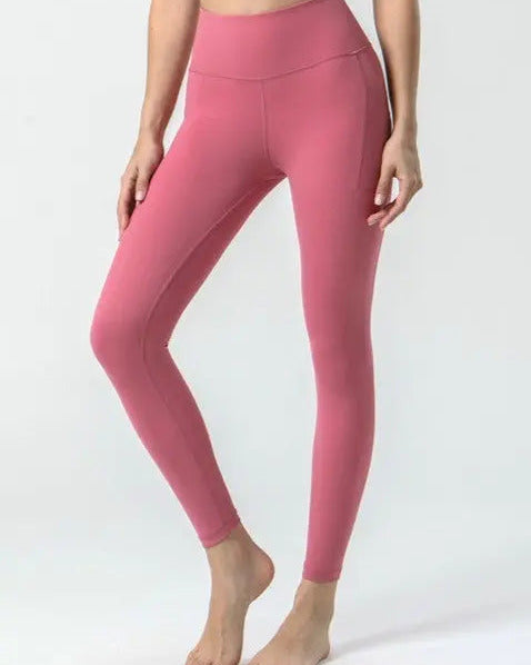 Pink Posh High Waist Leggings with Pockets