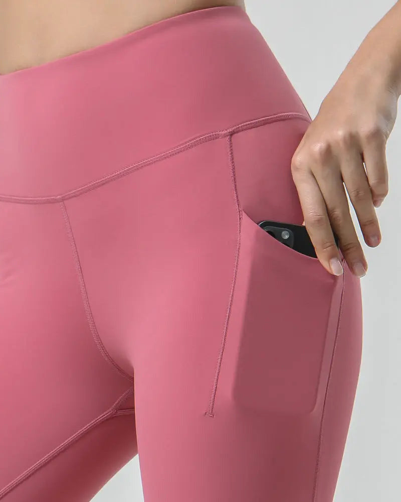 Pink Posh High Waist Leggings with Pockets