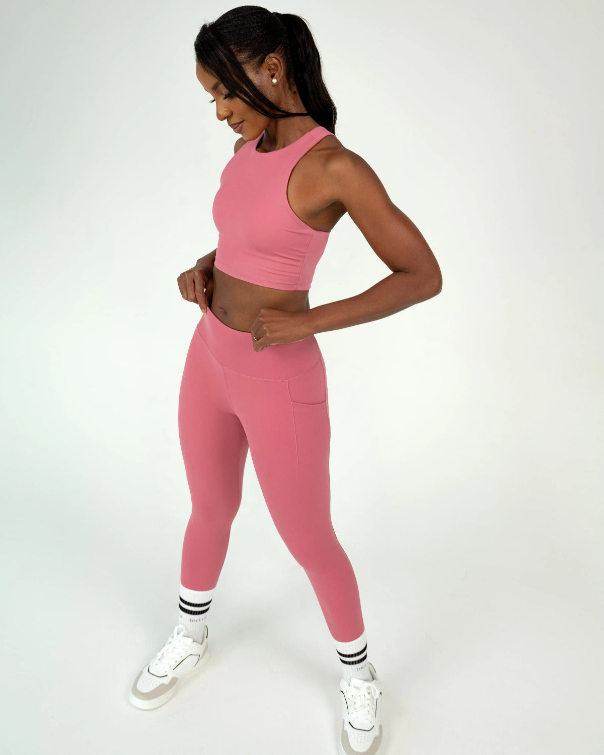 Pink Posh High Waist Leggings with Pockets