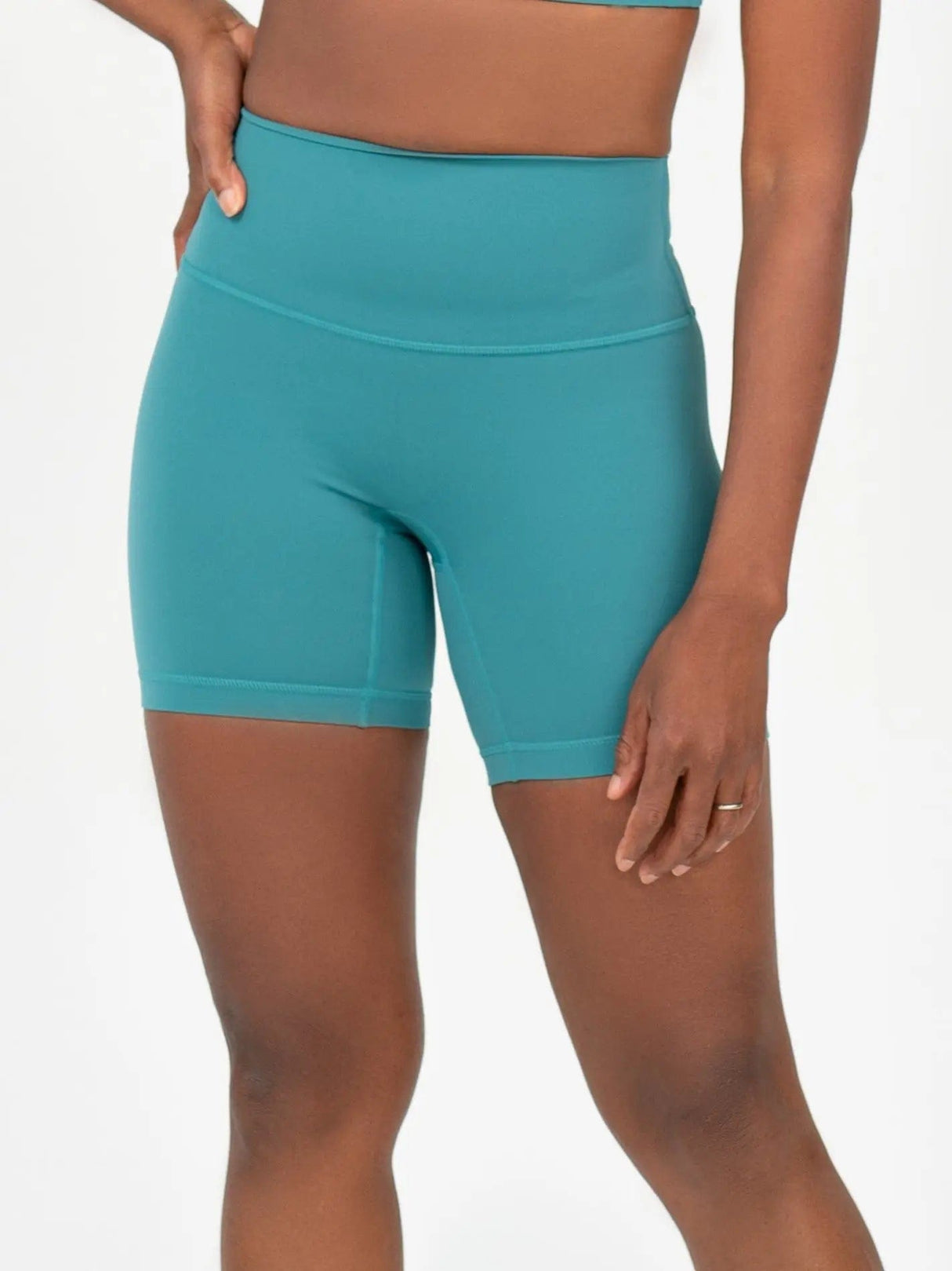Teal High Waist Shorts
