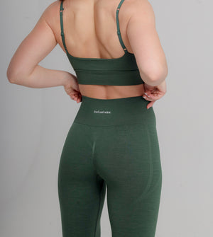 Incl.usiveinc Forest Green High-Waisted Seamless Leggings – Squat-Proof, Tall-Girl Friendly Activewear