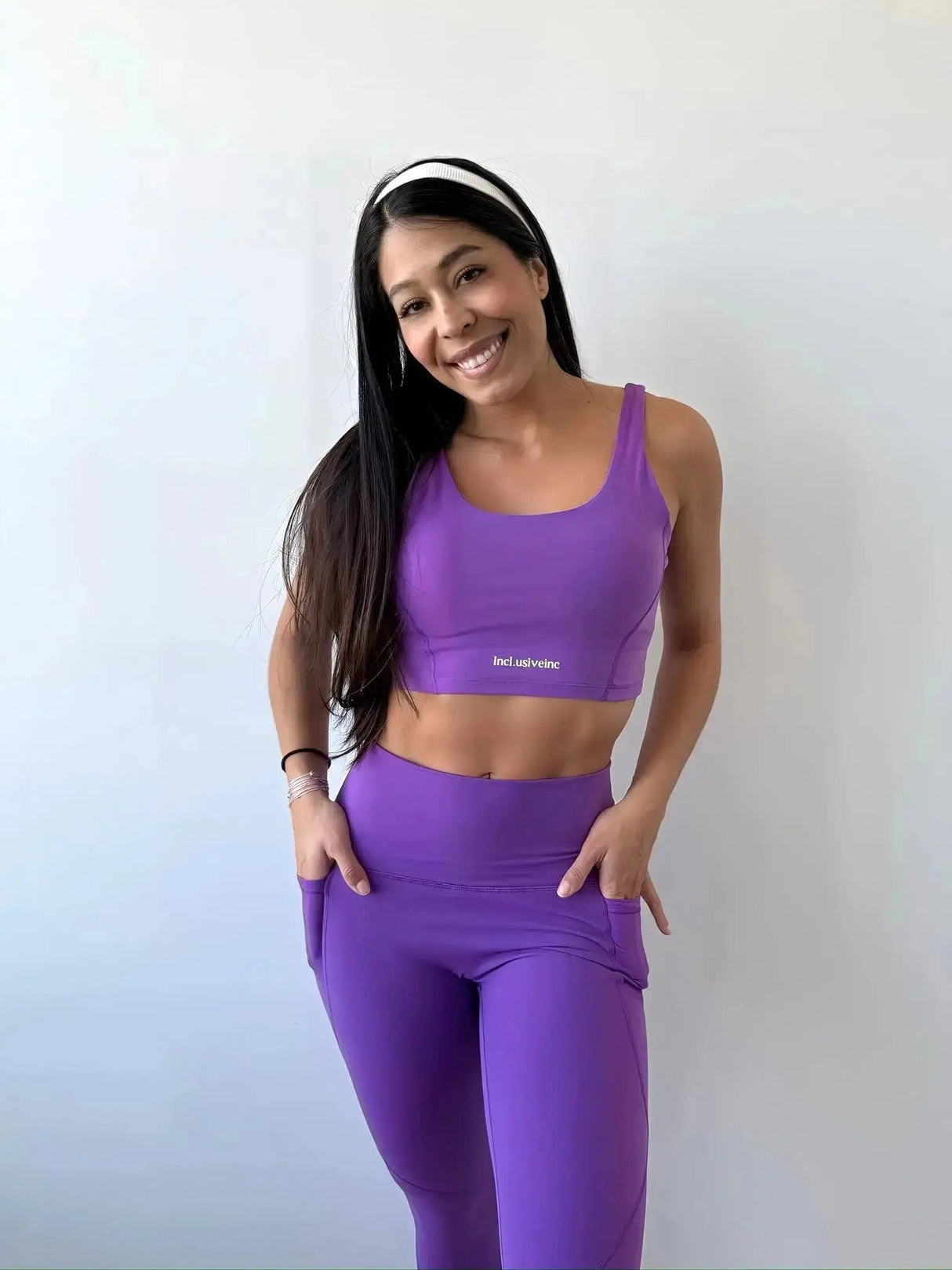 Active Purple Leggings with Pockets Incl.usiveinc - Premium Activewear