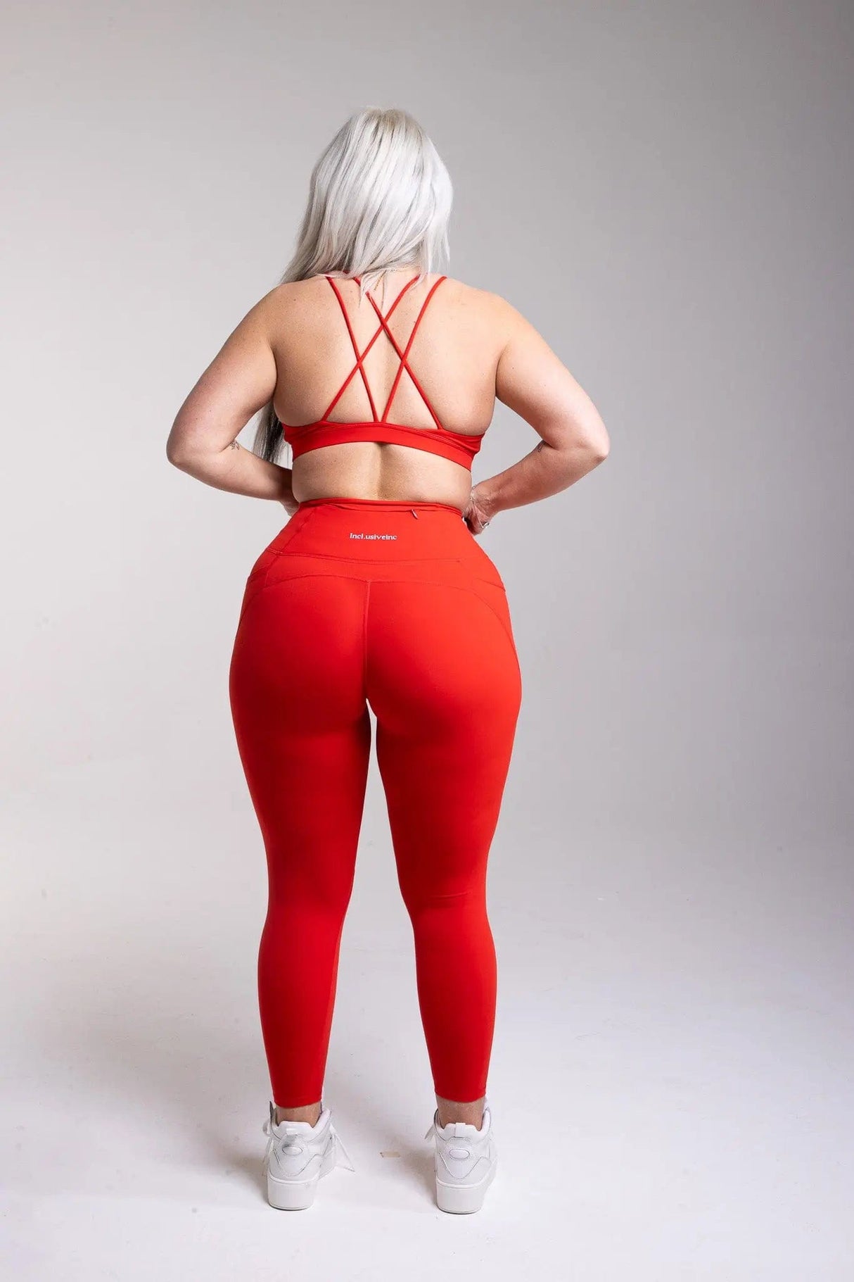 Active Red  Leggings with Pockets Incl.usiveinc - Premium Activewear