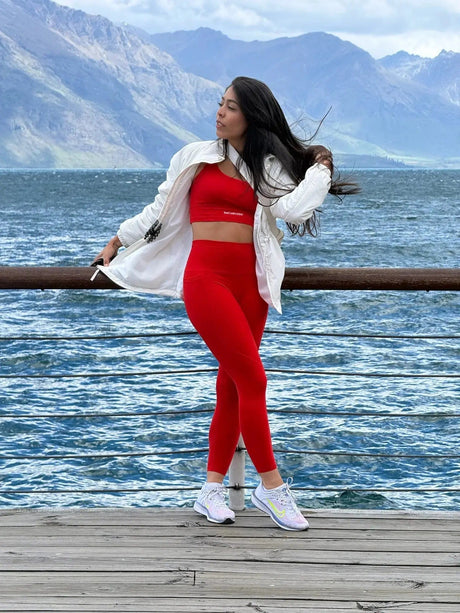Active Red  Leggings with Pockets Incl.usiveinc - Premium Activewear
