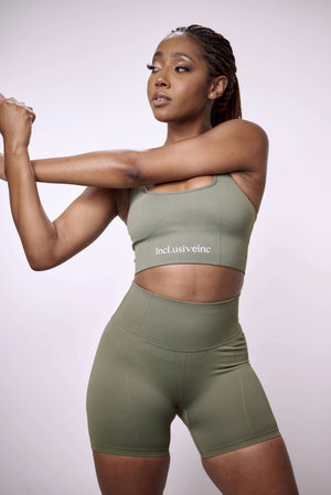 Army Green Warm Short Set