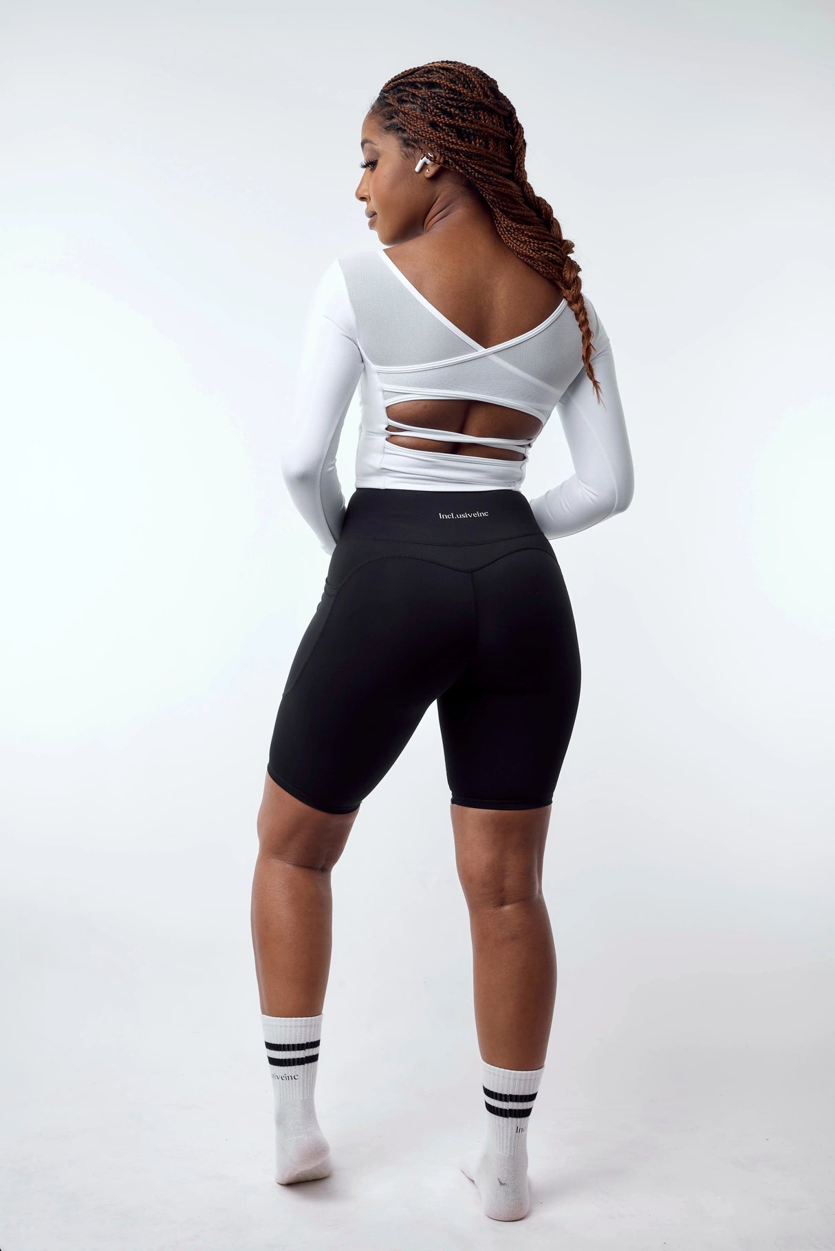 Black Biker Shorts with Pockets