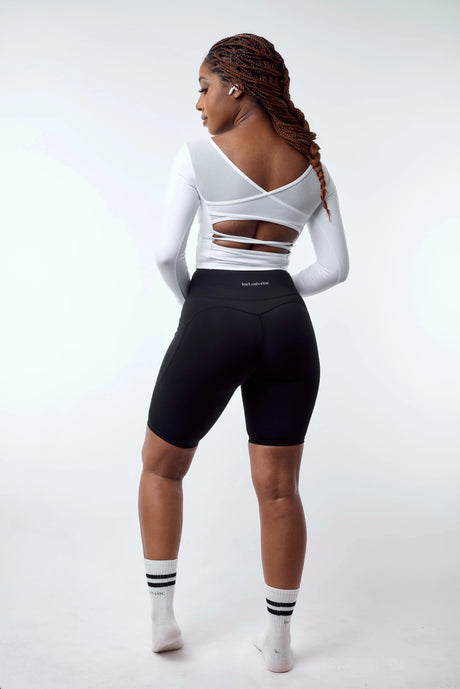 Black Biker Shorts with Pockets