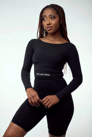 Black Biker Shorts with Pockets