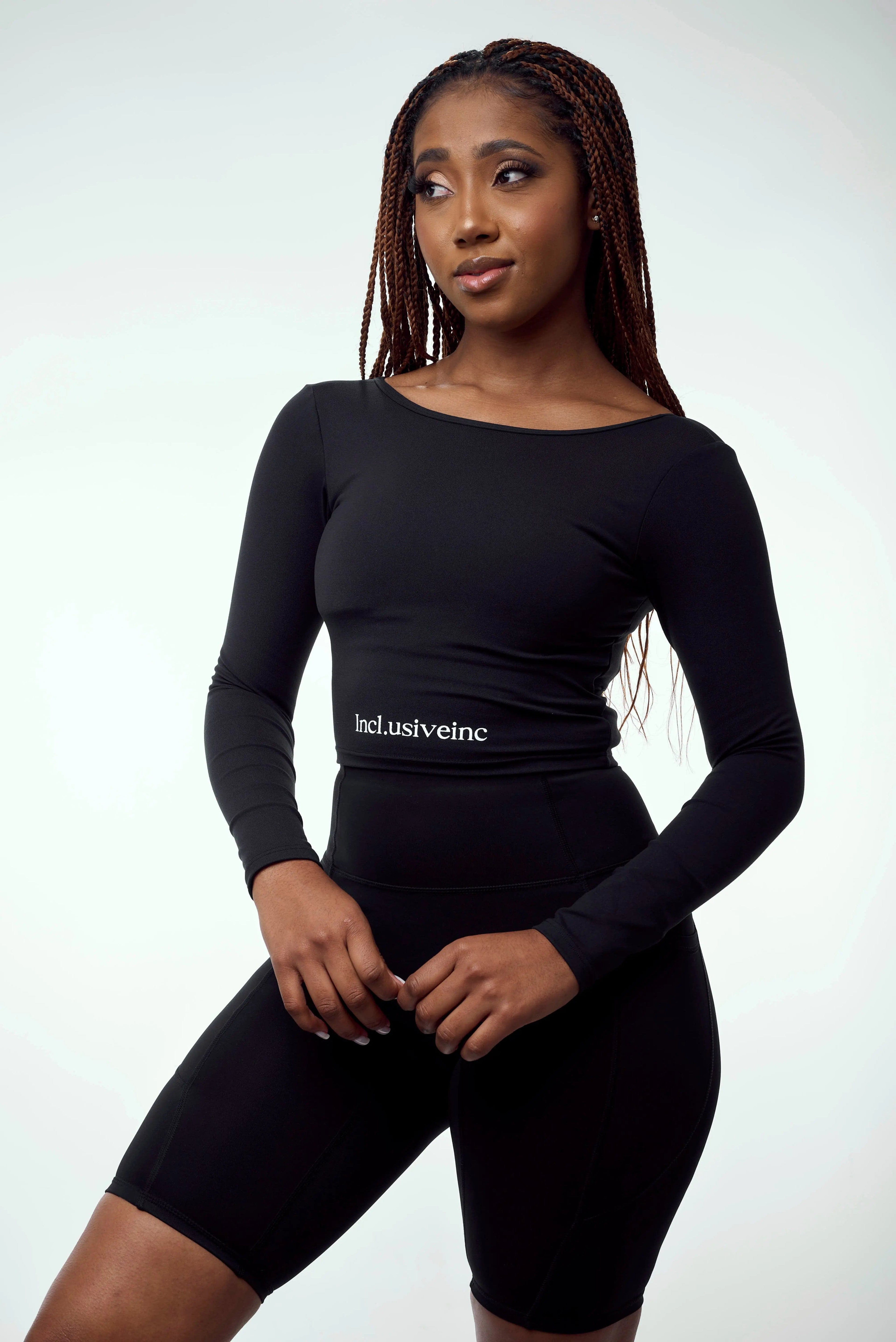 Black Biker Shorts with Pockets