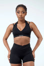 Black Halter Strap Sports Bra
