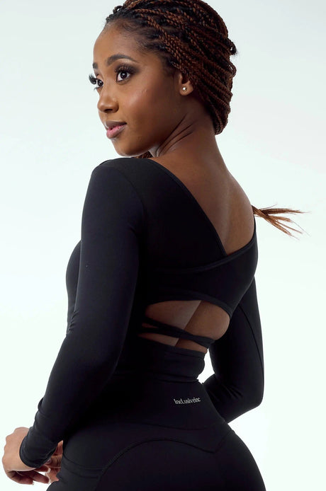 Black Strappy Crop Top