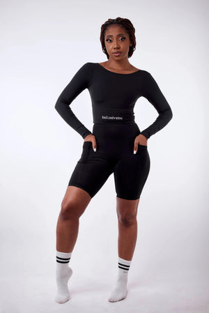 Black Strappy Crop Top