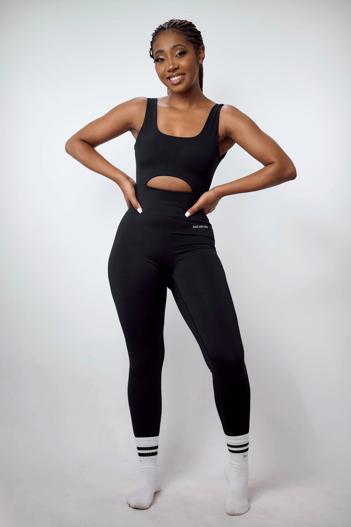 Black V-Back Long Unitard Squat Proof
