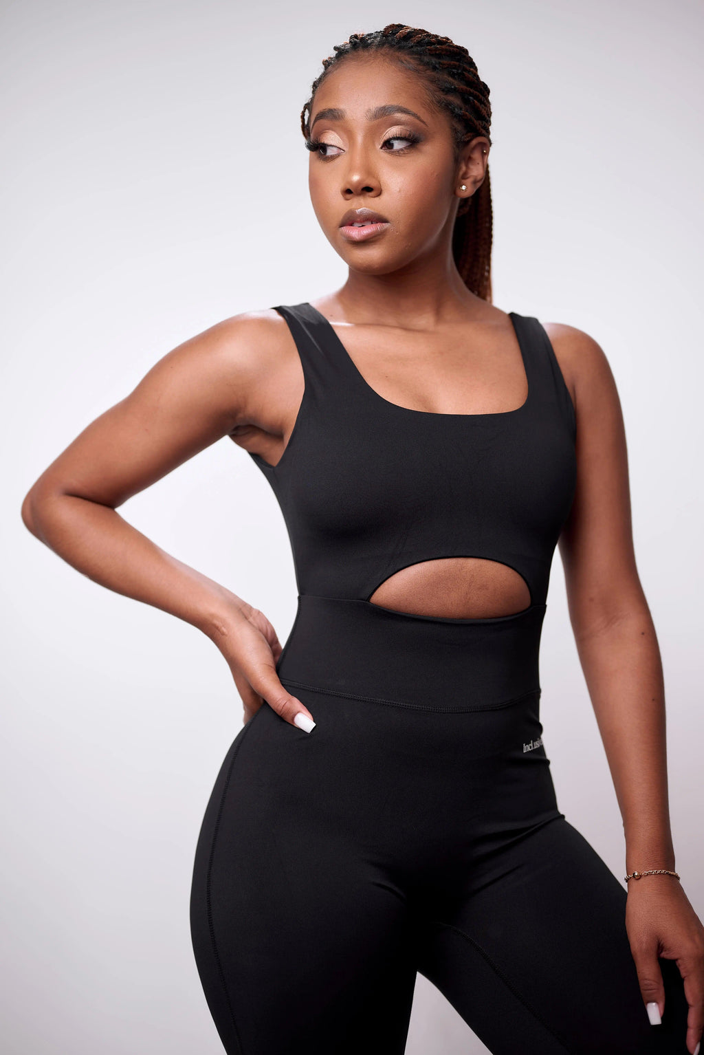 Black V-Back Long Unitard Squat Proof