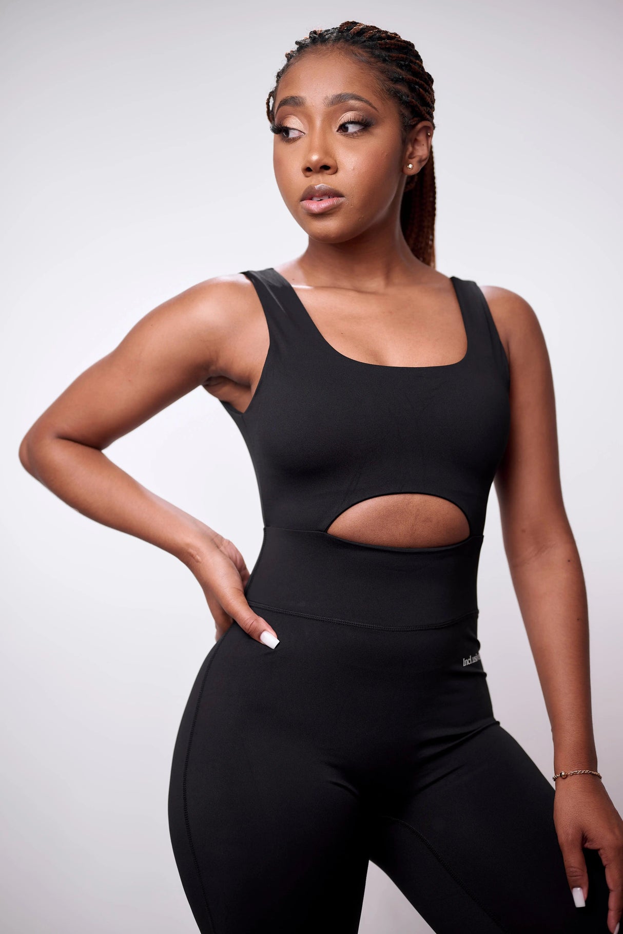 Black V-Back Long Unitard Squat Proof