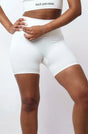 Cream Warm High-Waist Shorts