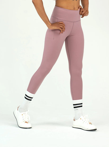Mauve High Waist Leggings with Pockets