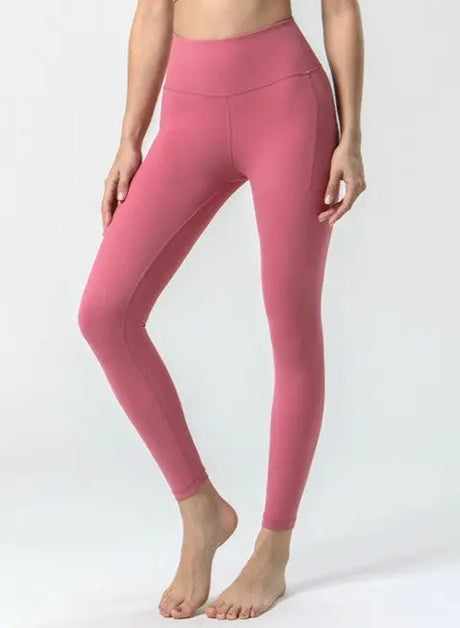 Pink Posh High Waist Leggings with Pockets
