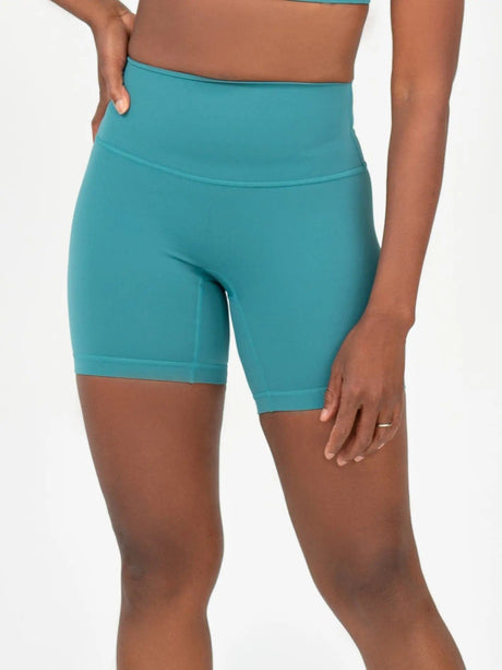 Teal High Waist Shorts