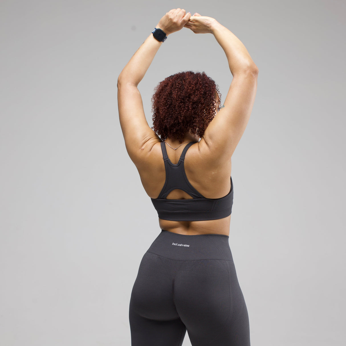 seamless sports bra charcoal