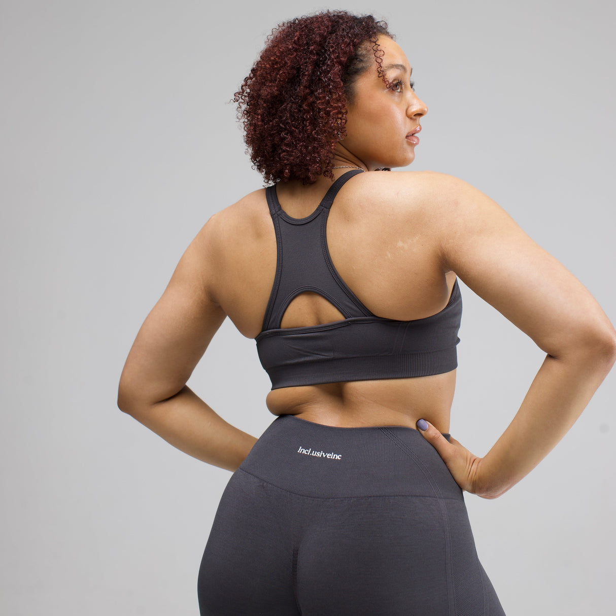 seamless sports bra charcoal