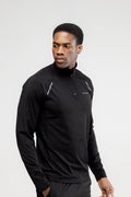 Black men’s zip long sleeve training top 