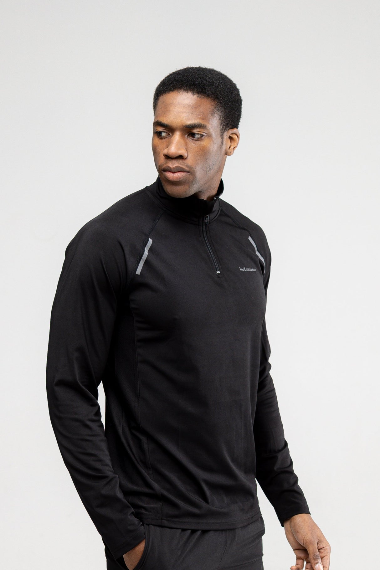 men’s zip long sleeve training top black 
