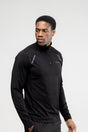 men’s zip long sleeve training top black 