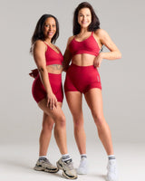 Seamless Strappy Sports Bra with white Logo