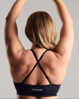 Seamless Strappy Sports Bra with white Logo