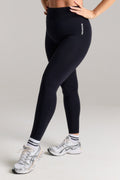 Sculpt Collection Seamless Leggings with White Logo Black
